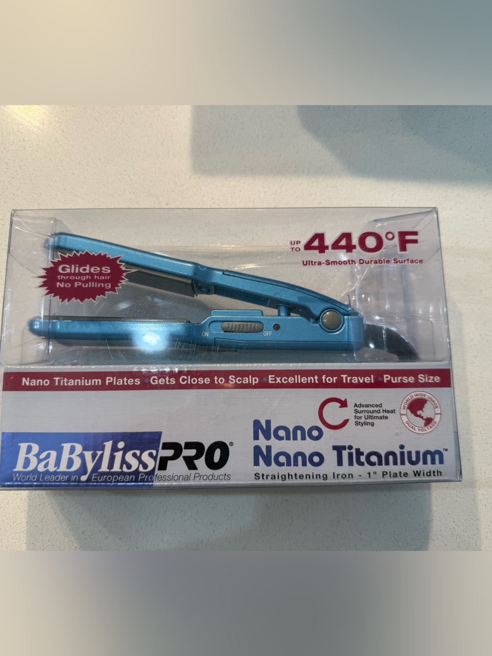 Babyliss Pro Nano Titanium 1" Mini Flat Iron in Metallic Teal - Picture 3 of 4